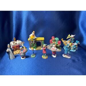Set of Nine Studio 56 Miniature Nursery Rhyme Figurine